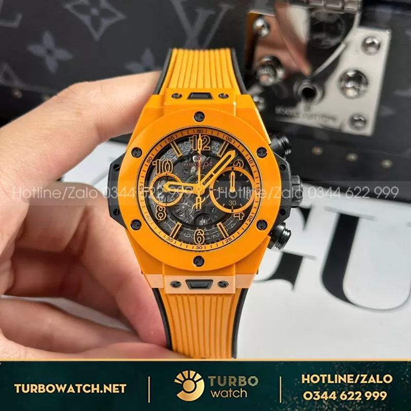 Đồng Hồ Hubot Big Bang Unico Orange Ceramic Chế Tác Nhà Máy BBF 42mm