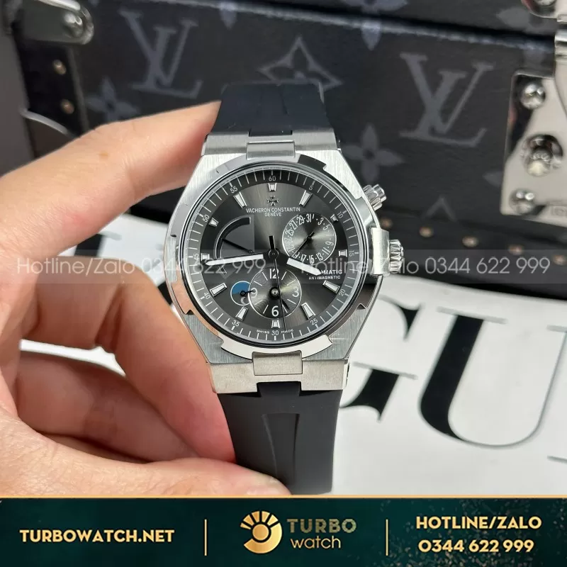 Đồng Hồ Nam Vacheron Constantin Replica 11 Overseas Dual Time 47450 Màu Xám Nhà Máy 9F 42mm