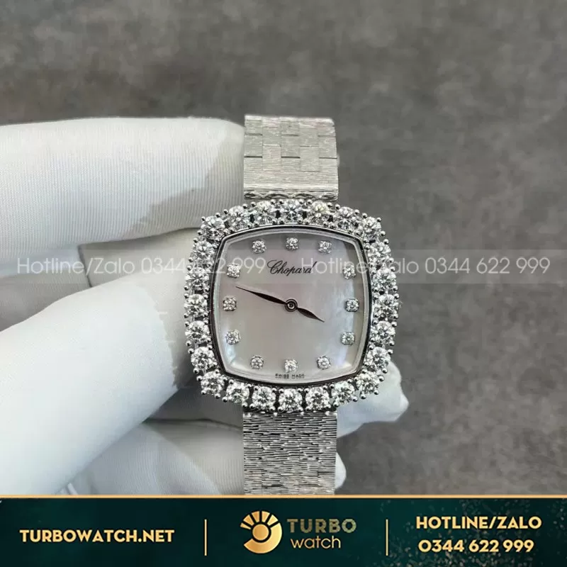 Đồng Hồ Nữ Chopard Chế Tác Vàng Trắng Kim Cương Thiên Nhiên 30.5 mm