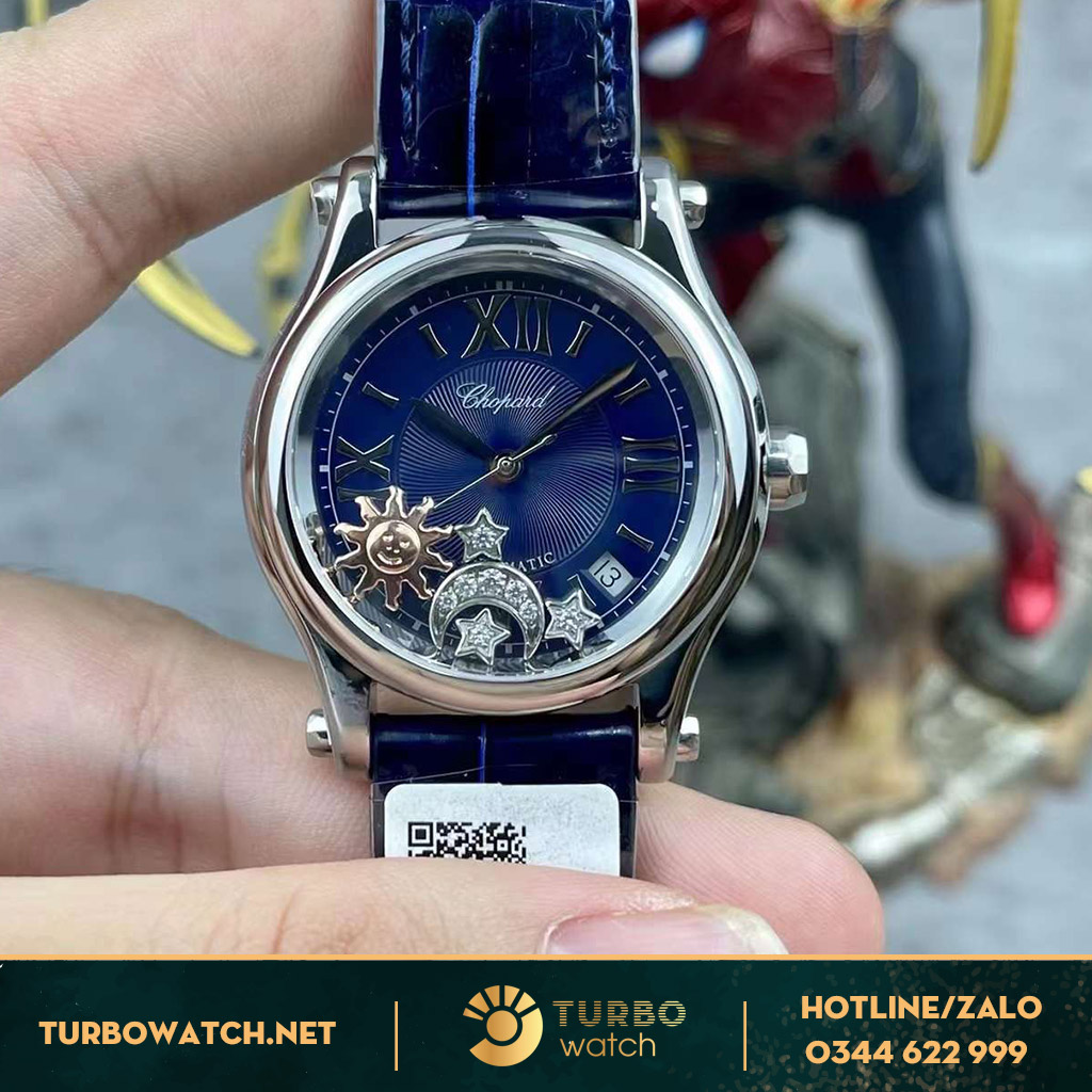 Đồng hồ nữ chopard happy sport blue fake