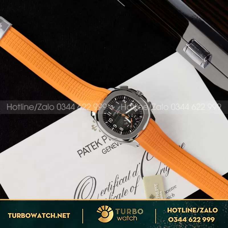 Đồng Hồ Patek Philippe Aquanaut 5968A Replica 11 Dây Cao Su Màu Cam 42.2mm