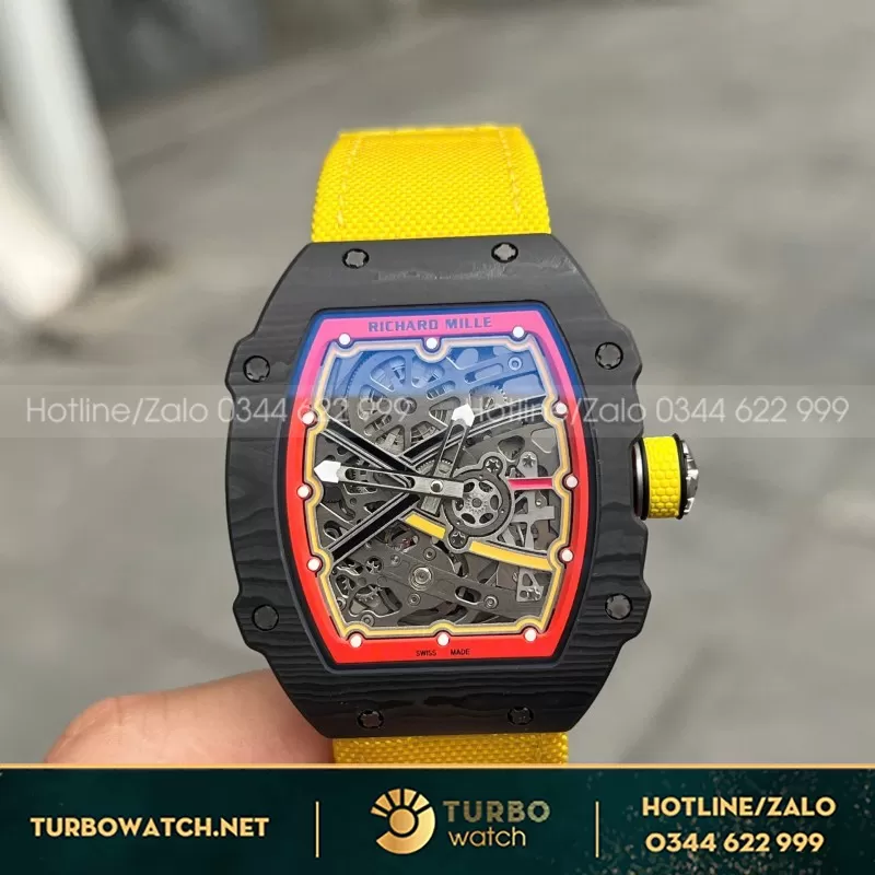 Đồng Hồ Richard Mille Chế Tác RM67-02 Vỏ Carbon Alexander Zverev Extra Flat Replica 38.7×47.52mm
