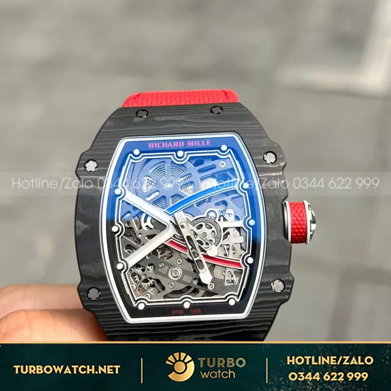 Đồng Hồ Richard Mille Chế Tác RM67-02 Vỏ Carbon Sebastien Ogier automatic Fake 38.7×47.52mm
