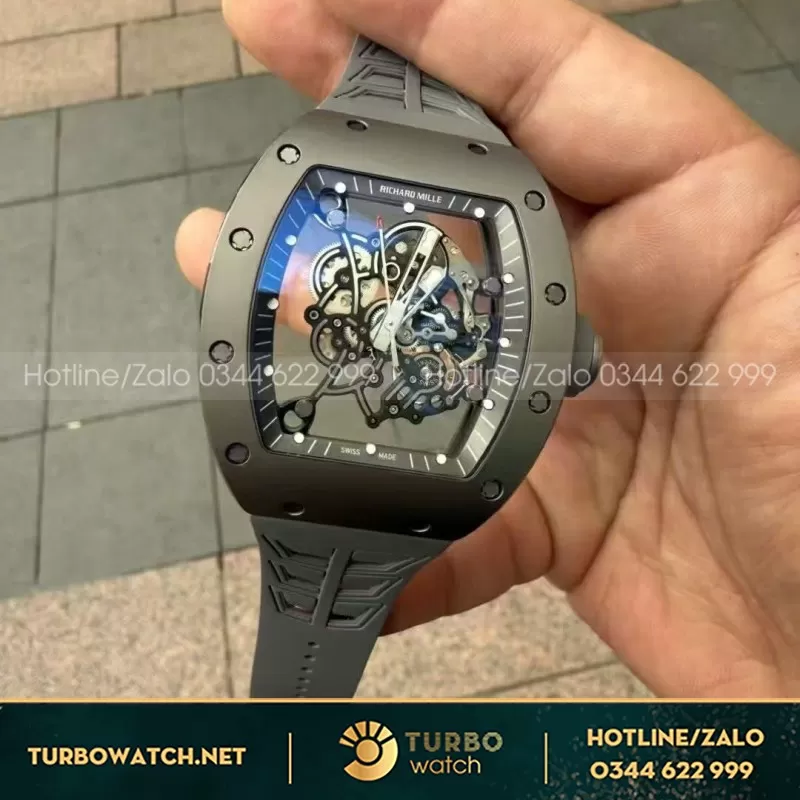 Đồng Hồ Richard Mille RM055 Gray Titanium Custom Movement 45mm