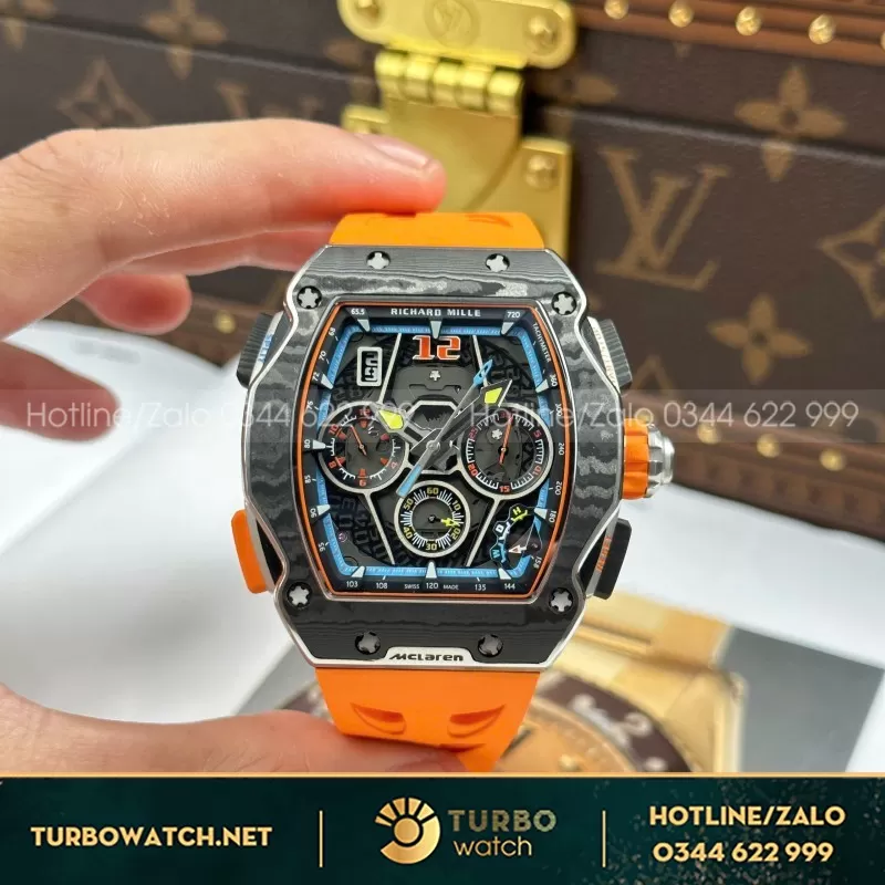 Đồng Hồ Richard Mille RM65-01 Chế Tác Vỏ Carbon Dây Cao Su Đen 44,5×49,9mm