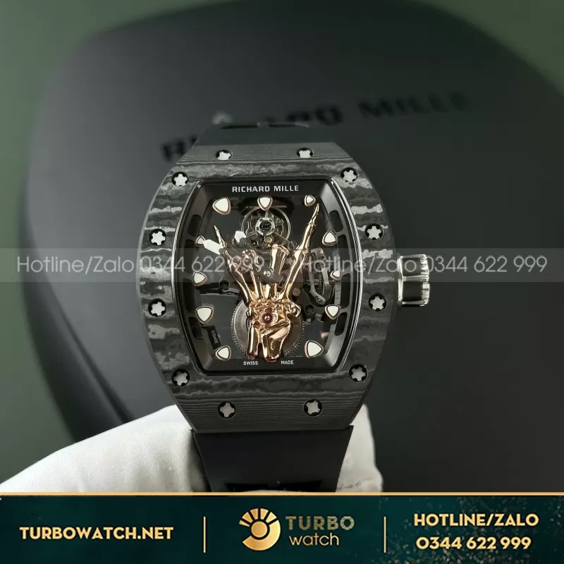 Đồng Hồ Richard Mille RM66 Flying Tourbillon Replica 1 1 Vỏ Full Carbon 42.7×49.9mm