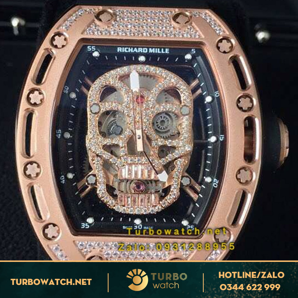 đồng hồ RICHARD MILLE siêu cấp 1-1 RM052 SKULL ROSE GOLD