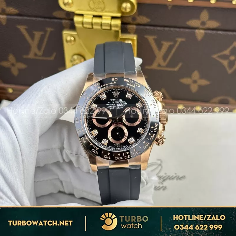 Đồng Hồ Rolex Cosmograph Daytona 116515LN Replica 11 Vàng Hồng BTF 40mm