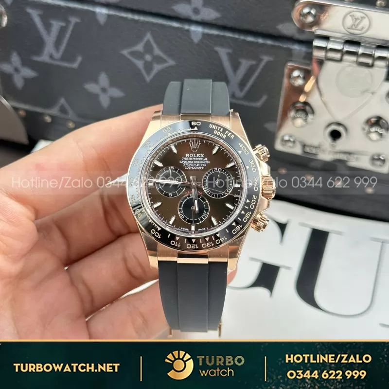 Đồng Hồ Rolex Cosmograph Daytona 126508 & 126515 Mặt Chocolate Dây Cao Su THB 40mm
