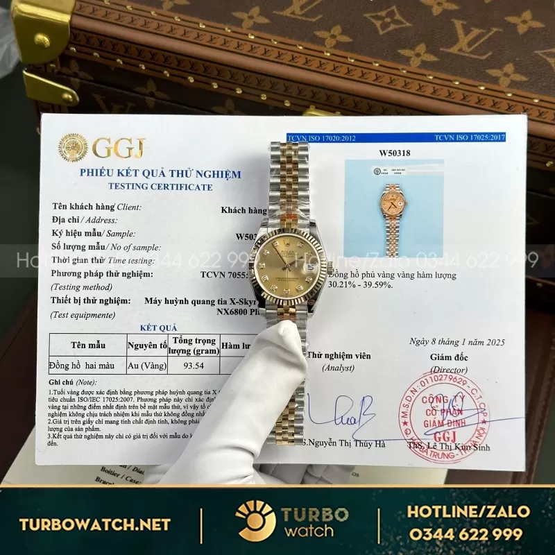 Đồng Hồ Rolex DateJust Bọc Vàng Mặt Vàng Champagne GM Factory 41mm