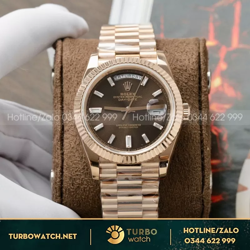 Đồng Hồ Rolex DateJust Chế Tác Đính Moissanite + Bọc Vàng Thật 18K 40mm