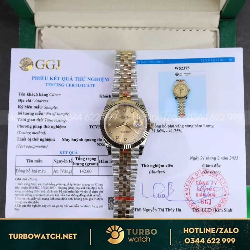 Đồng Hồ Rolex DateJust Nam Chế Tác Bọc Vàng 18K Nhà Máy GM 41mm