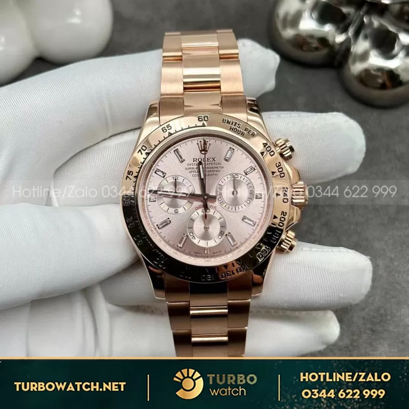 Đồng Hồ Rolex Daytona 116505 Chế Tác Vàng Đúc 18k Mặt Số Sundust 40mm
