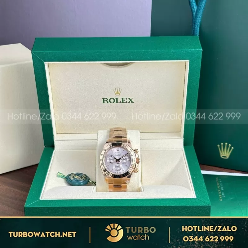 Đồng Hồ Rolex Daytona 116505 Vàng Hồng Cọc Số Đính Đá Nhà Máy Clean 40mm