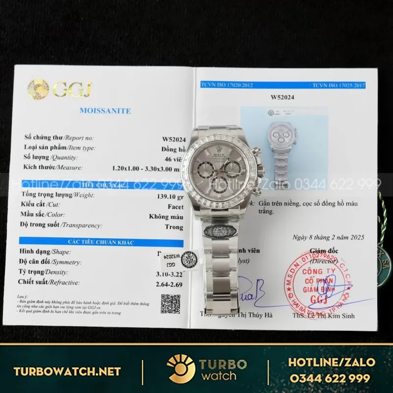 Đồng Hồ Rolex Daytona 126500LN Chế Tác Mặt Độ - Kim Moiss Baguette HK 4131 40mm
