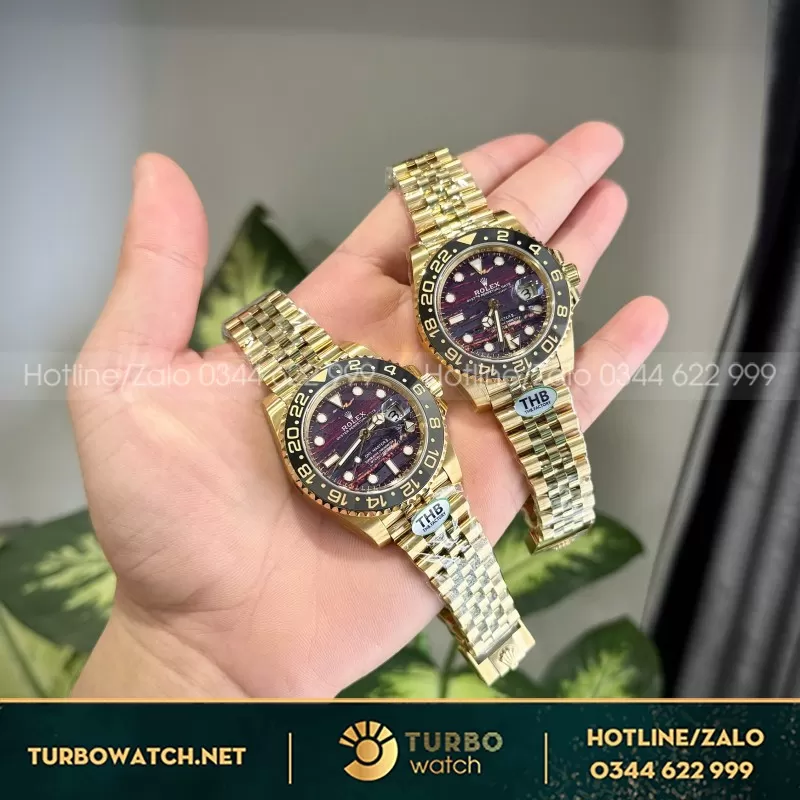 Đồng Hồ Rolex GMT-Master II 126718GRNR Replica 11 Mặt Đá Mắt Hổ Xưởng THB 40mm