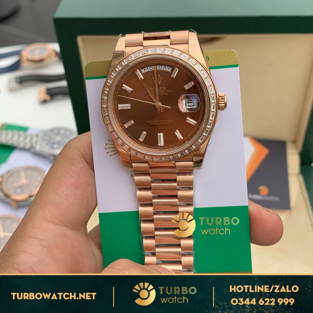 đồng hồ rolex replica 1-1 Datejust Chocolate Dial Fluted