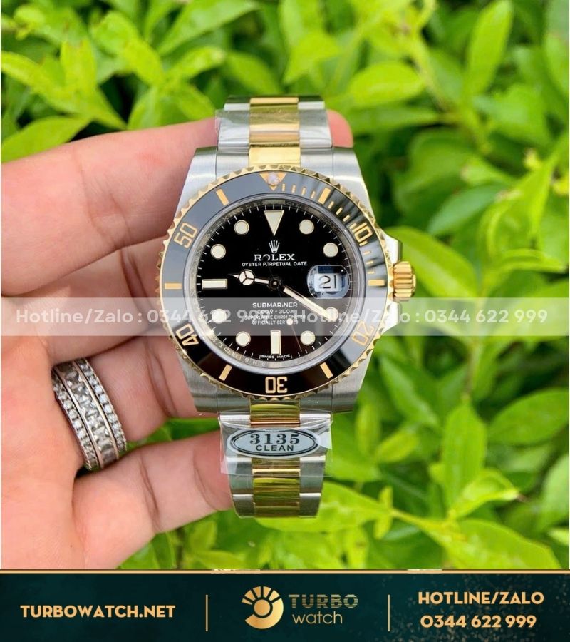 Đồng hồ Rolex submariner demi gold clean factory