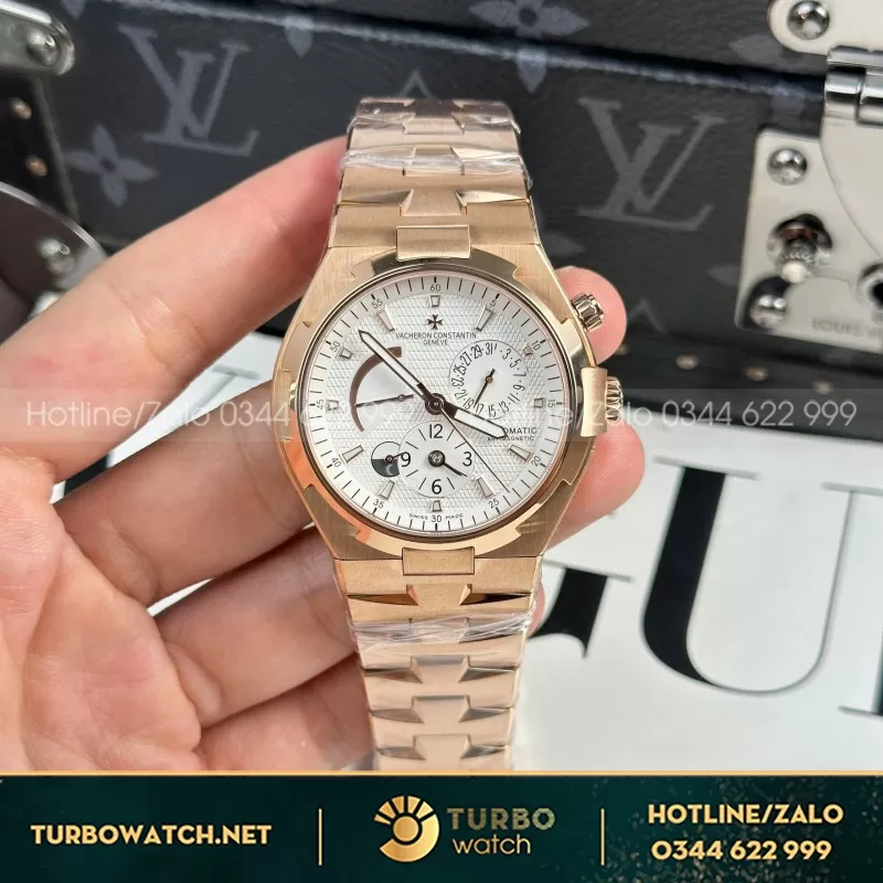 Đồng Hồ Vacheron Constantin Overseas Dual Time 47450 Chế Tác Mặt Trắng 9F 42mm
