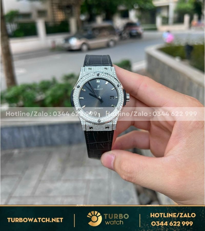 Hublot Classic Fussion JJF 42mm Full Kim Cương Moissanite