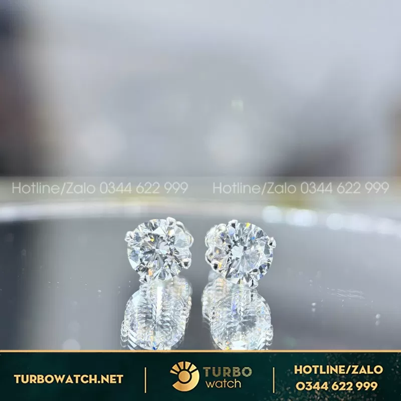 Khuyên Tai 4 Chấu Vàng 10K Chủ 7.2Li Nuôi Cấy