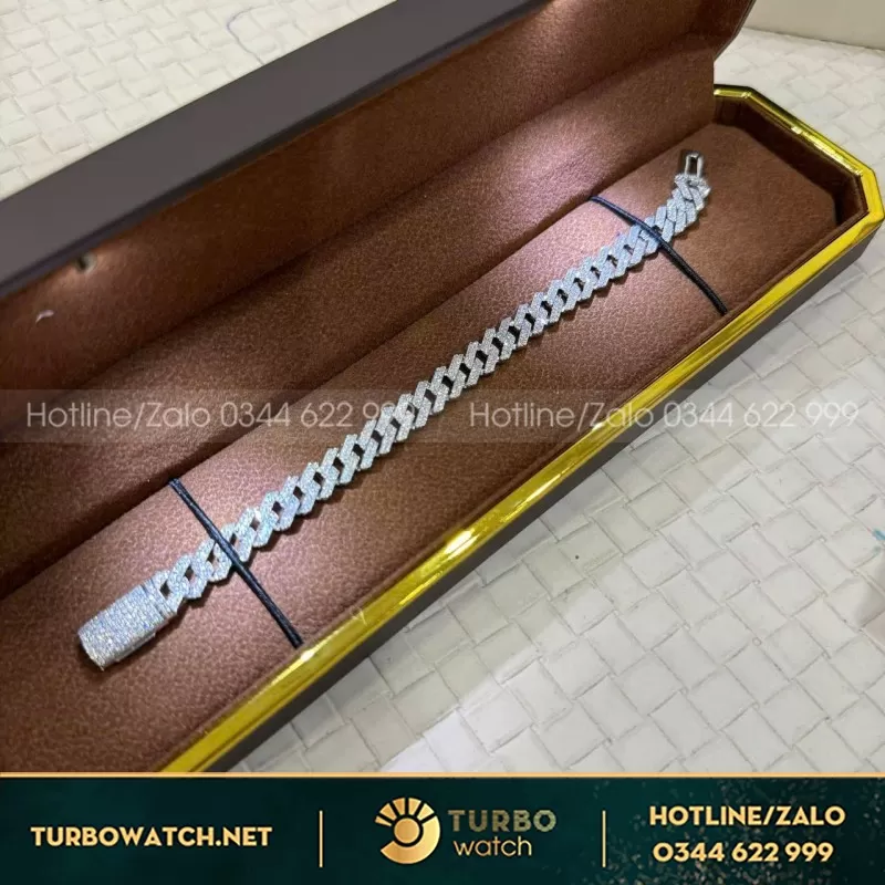 Lắc Tay Cuban Vàng 10K Moissanite