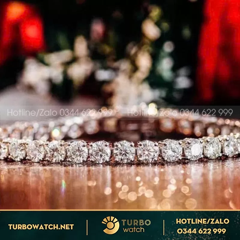 Lắc Tay Nữ Tenis Vàng 18K Moissanite
