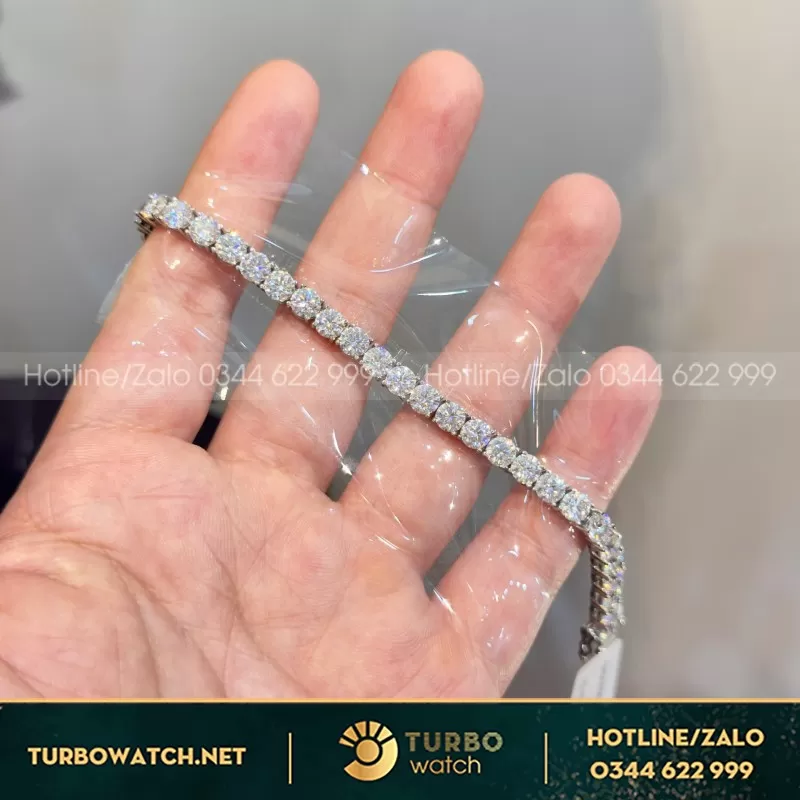 Lắc Tay tenis thiết kế vàng 18k kim cương thiên nhiên