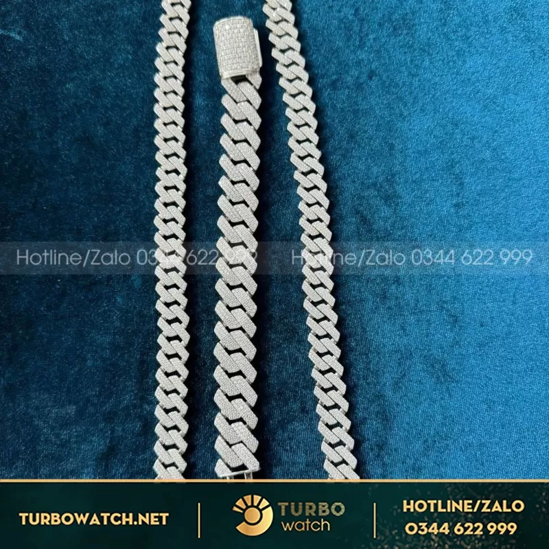Lắc Tay Và Vòng Cổ Cuban Vàng Trắng Moissanite