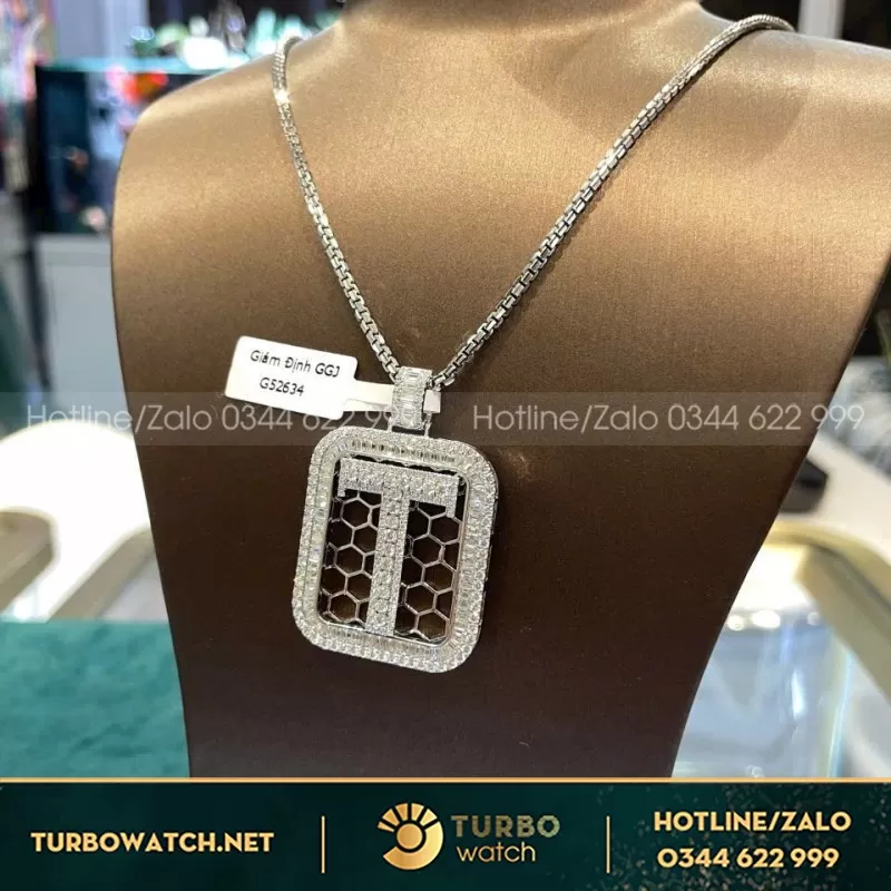 Mặt Dây Chữ T 10K Moissanite