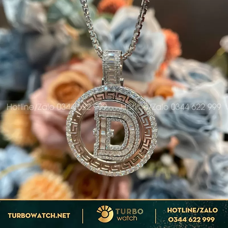Mặt Dây Chuyền Chữ D Vàng 10K Moissanite