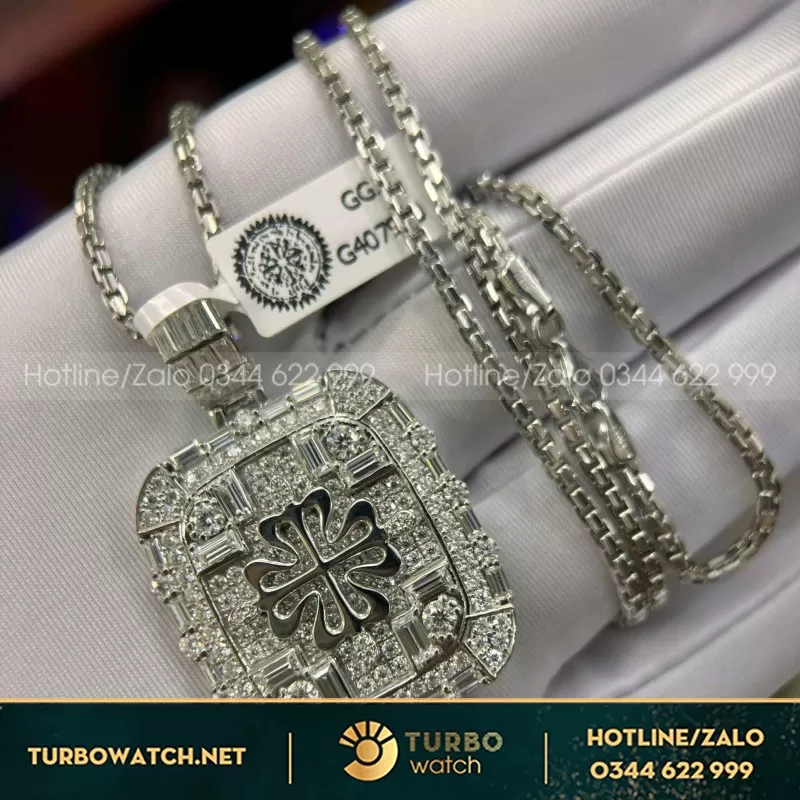 Mặt Dây Patek Chế Tác Vàng Trắng