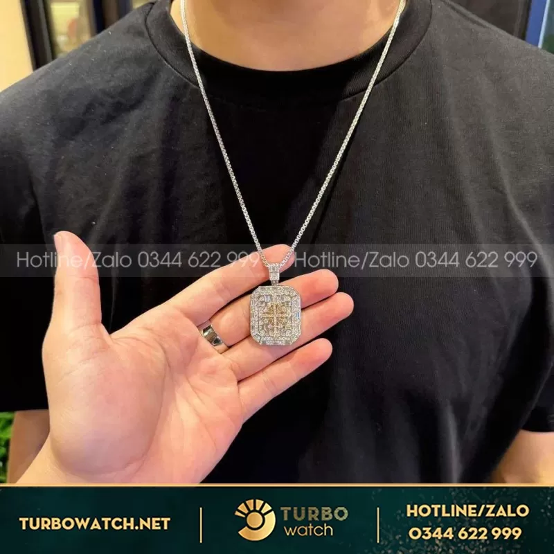 Mặt Vòng Cổ Nam 10K Moissanite