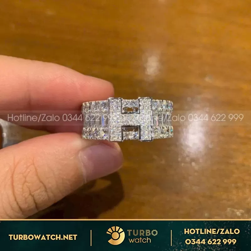 Nhẫn Chữ H Vàng 10K Moissanite