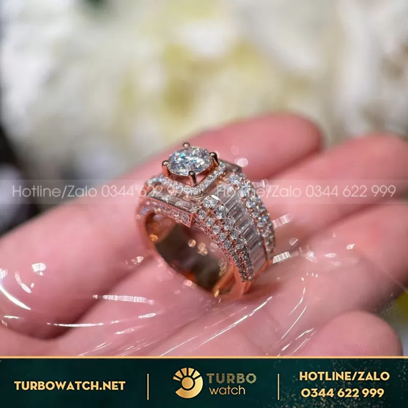Nhẫn Nam Thiết Kế Vàng 10K-14K -18K Moissanite