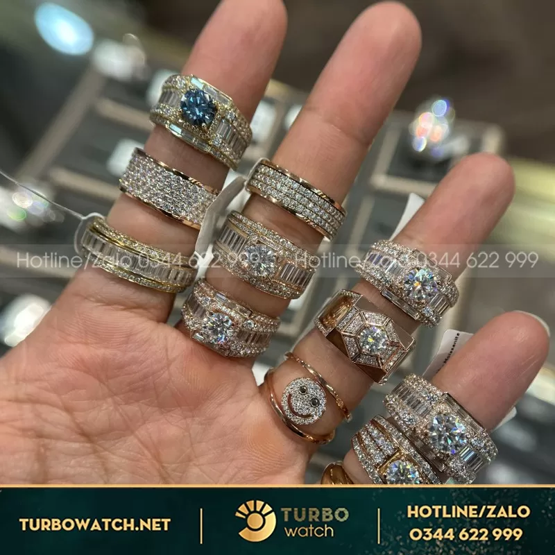 Nhẫn Nam Thiết Kế Vàng 10K -14K -18K Moissanite
