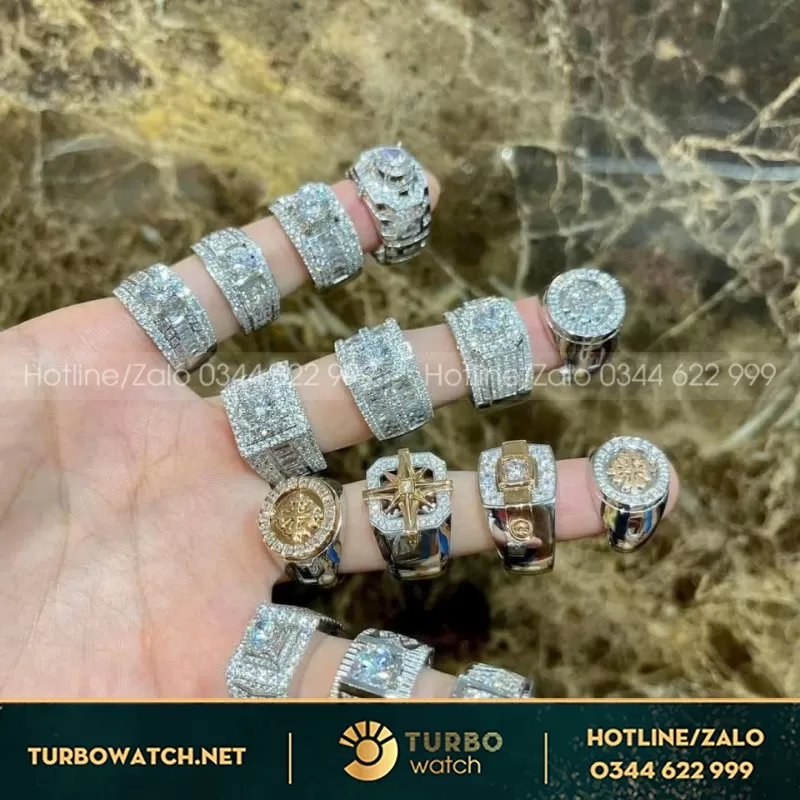 Nhẫn Nam Thiết Kế Vàng Trắng