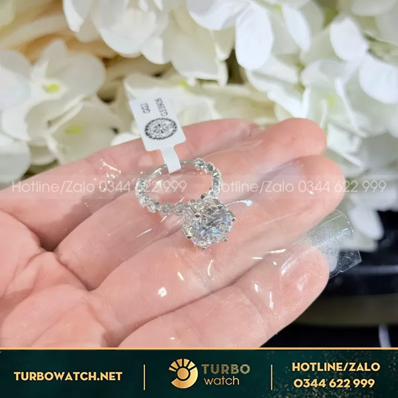 Nhẫn Nữ Au750+Diamond Lab+10Mm Lab