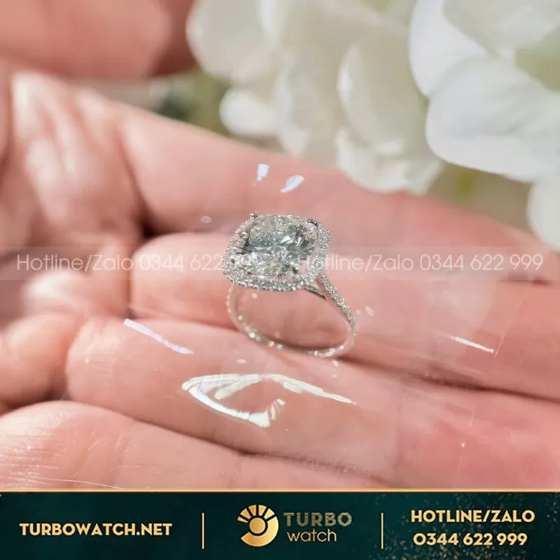 Nhẫn Nữ Thiết Kế Vàng Trắng Au585 Diamond Lab+11Mm Lab