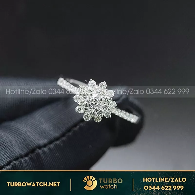 Nhẫn Nữ Vàng Trắng 10K Moissanite