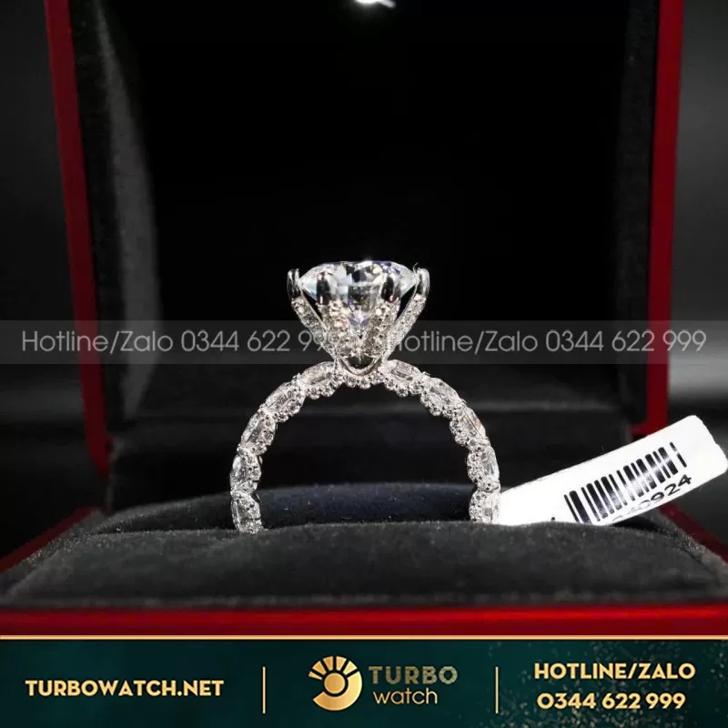 Nhẫn Nữ Vàng Trắng 18K Kim Cương Thiên Nhiên