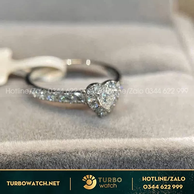 Nhẫn Nữ Vàng Trắng Thiết Kế Hình Trái Tim 18K