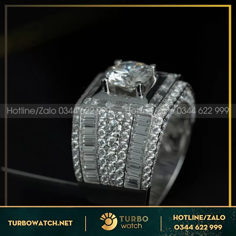 Nhẫn Vàng Trắng Thiết Kế Sang Trọng