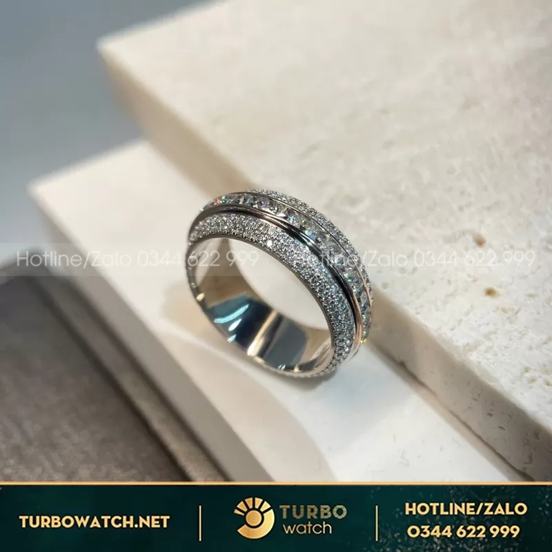 Nhẫn Xoay Vàng Trắng Moissanite