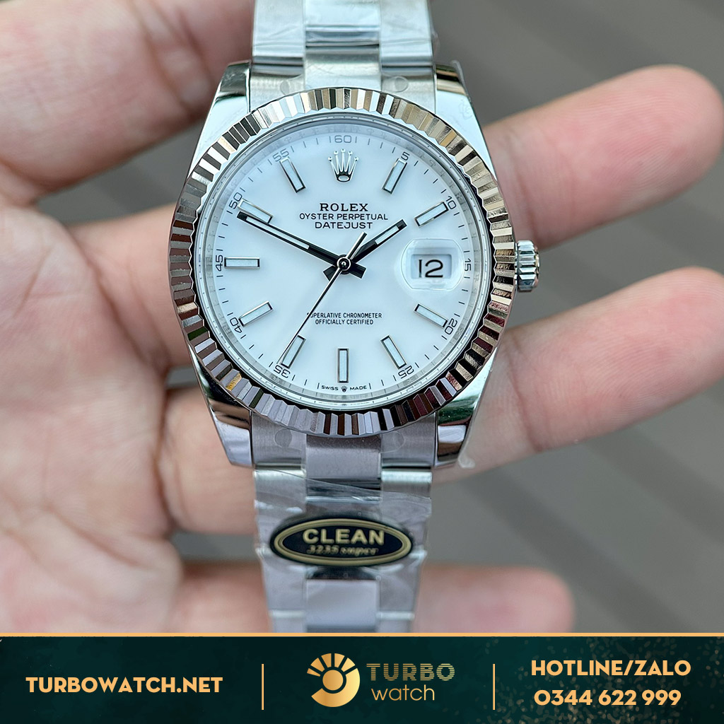 Rolex Datejust 41 126300 Mặt Số Bạc Dây Đeo Oyster Clean Factory rep 1:1