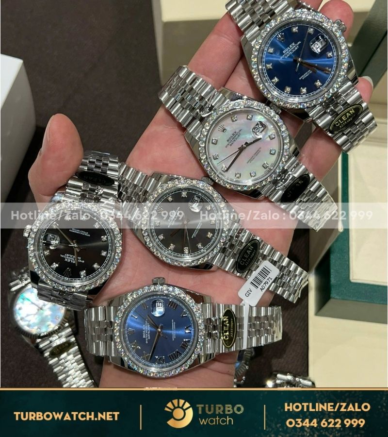 Rolex datejust 41mm độ kim moissanite