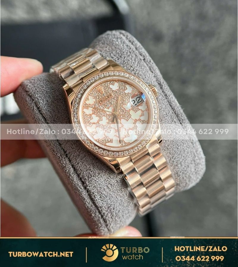 Rolex datejust everose gold 31mm butterfly fake