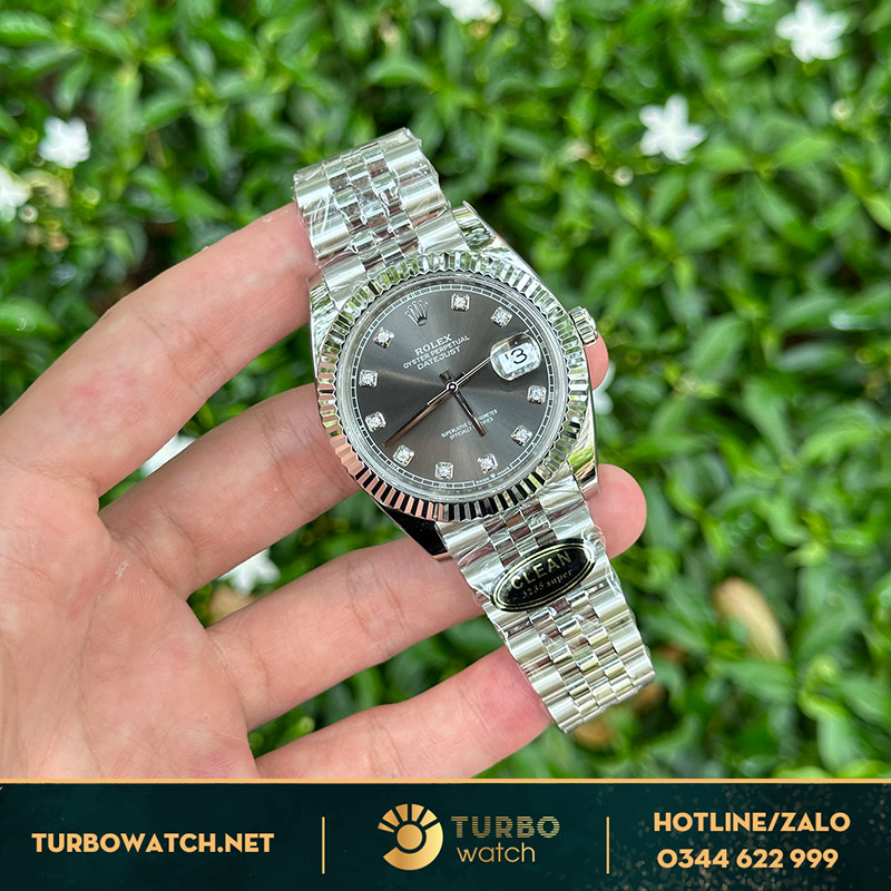 Rolex datejust fake 41mm gray dial clean