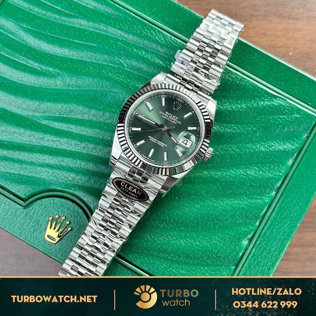 Rolex datejust green dial jubilee strap clean factory
