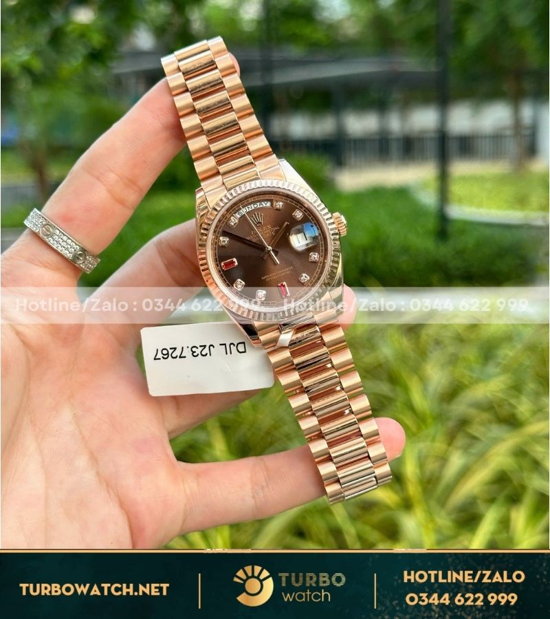 Rolex Day Date 40mm Chocolate Bọc Vàng 18K Full Kiểm định 